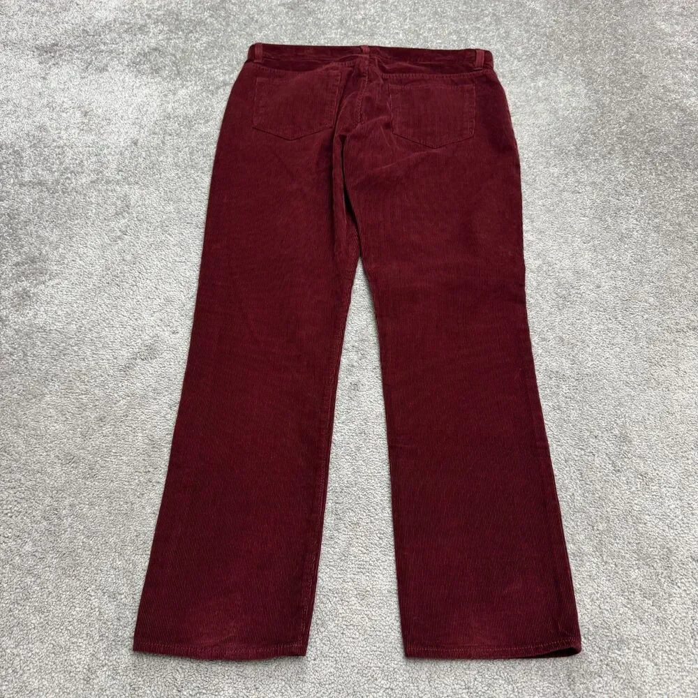 J.Crew Urban Slim Fit Corduroy Pants Mens 33x30 Maroon Red Cotton Flat Front